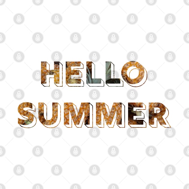 'HELLO SUMMER' 3D text with pineapples by keeplooping