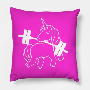 Barbell Unicorn, fitness girl, gym girl Pillow