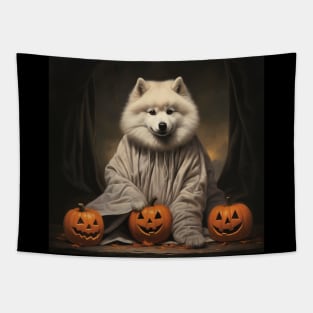 American eskimo dog Halloween Tapestry