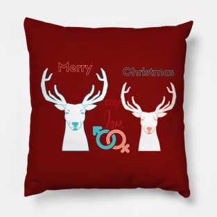 Deers Loving couple - Merry Christmas my LOVE Pillow