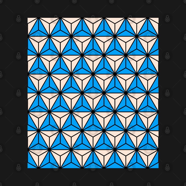 Art Deco Pattern No 57 - Blue - Diamond Geometric Pattern by Millusti