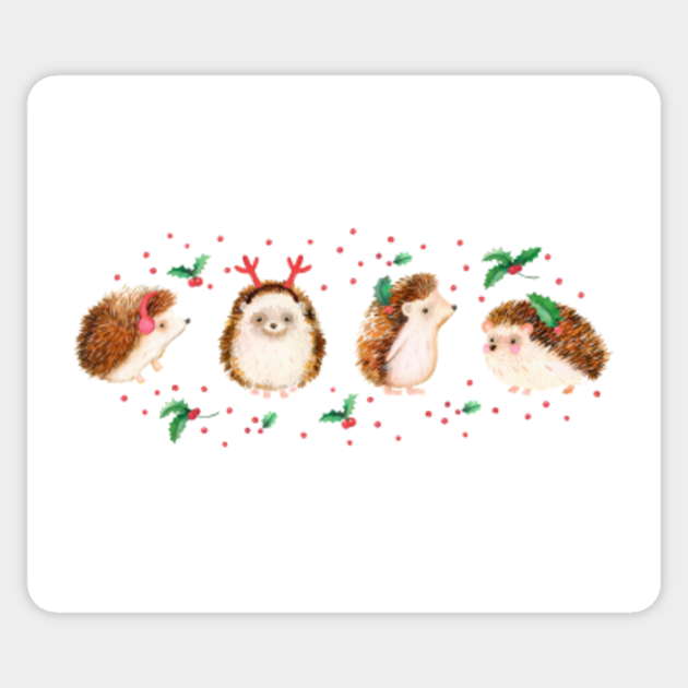 Christmas Cute Hedgehog - Cats - Sticker