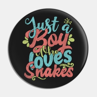 Just A Boy Who Loves Snakes Gift graphic Pin