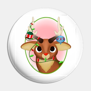 Rudolph with Christmas decorations Pin