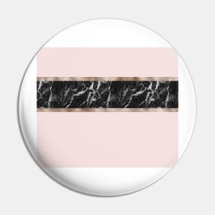 Strawberries and cream - black marble & rose gold Pin