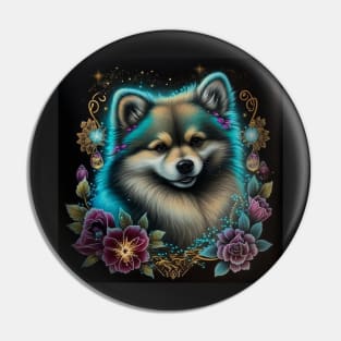 Glowing Pomsky Pin