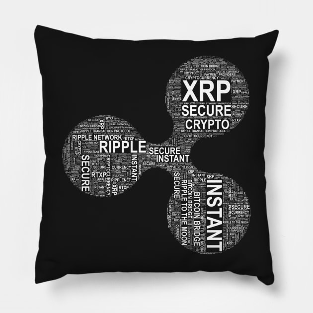 Ripple (XRP) World Cloud Pillow by cryptogeek