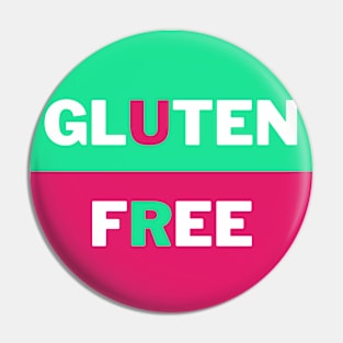 Gluten Free - Green & Fuschia Halves Pin