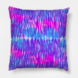 Bright Blue and Purple Shibori Pillow