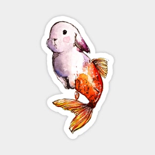 Goldfish Mermaid Bunny Magnet