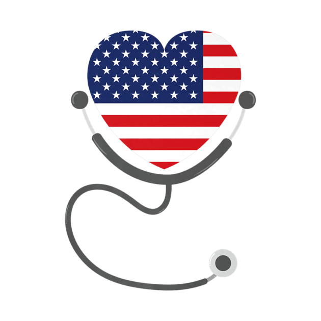 USA Flag Registered Nurse USA Flag T-Shirt 4th July Nursing by RoseKinh