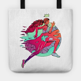 Blue Red Blend No 1 Track and Field Runner Tote