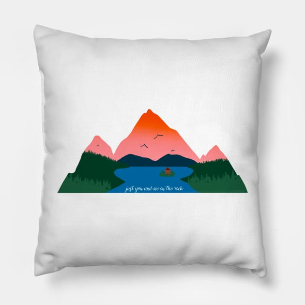 You and Me on the Rock Mountain Pillow by CMORRISON12345