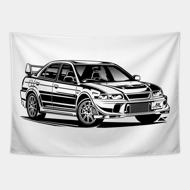 EUROBEAT INTENSIFIES - LANCER EVO CP9A full-body version Tapestry by ARVwerks