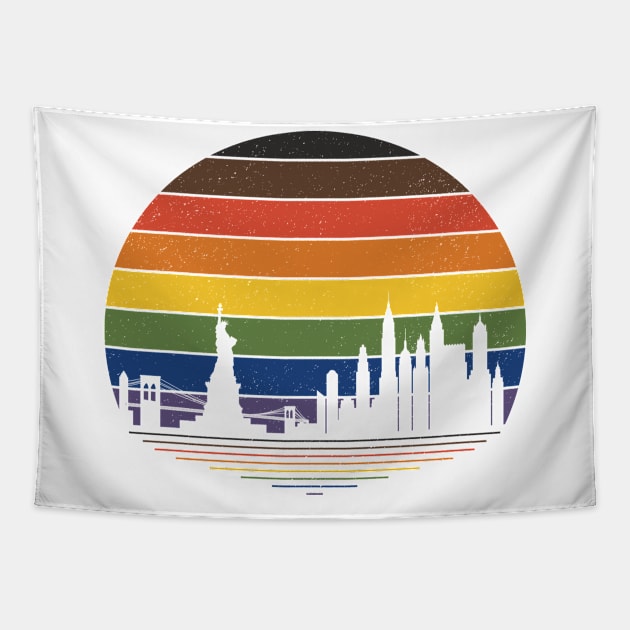 Retro NYC Pride Tapestry by lavenderhearts