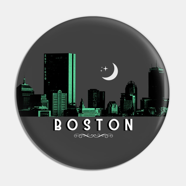 Boston at Night Pin by TaliDe