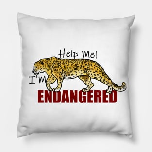 Help the endangered Amur Leopard Pillow