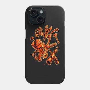 Machine parts and tools illustration part 1 - engine Phone Case