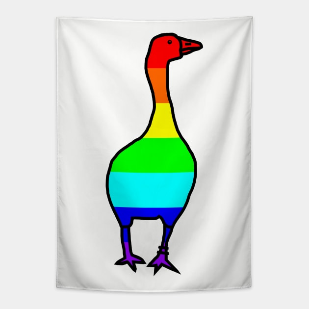 Rainbow Goose Tapestry by ellenhenryart