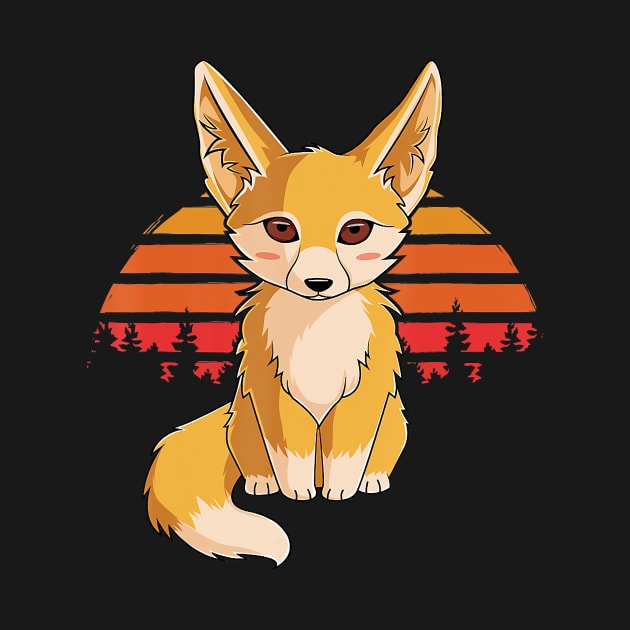 Retro Vintage Fennec Fox Cute Foxes by JaydeMargulies