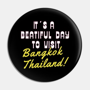 Bangkok Thailand. White text. Gift ideas for the travel enthusiast. Pin