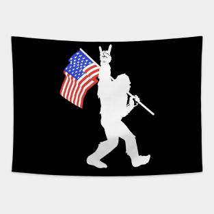 American Flag Bigfoot Tapestry