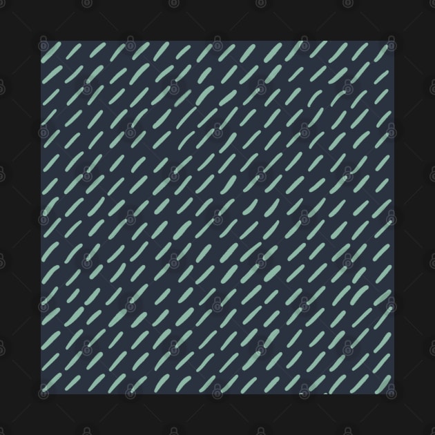 Lines and Lines and obliques, Organic strokes in linear formation, minimalist , navy blue and teal blue by FrancesPoff