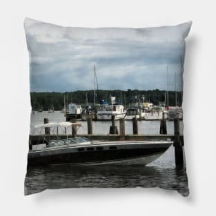 Essex CT - Stormy Day At The Harbor Pillow