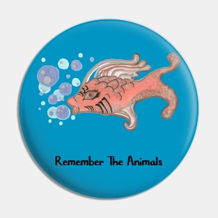 Remember The Animals Fish T-Shirt Pin