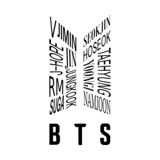 Bts Logo Names Collage Black