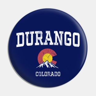 Durango Colorado CO Vintage Athletic Mountains Pin