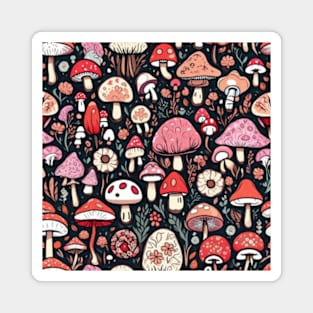 pink mushrooms Magnet