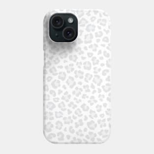 Leopard Skin - Silver Grey and White Phone Case
