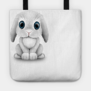 Cute White Baby Bunny Rabbit Tote