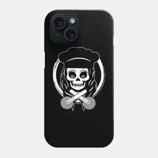 Female Pizza Chef Skull White Logo Phone Case