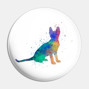 Savannah cat in water color Pin