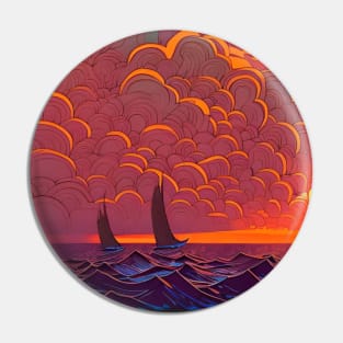 Sailing At Sunset Pin