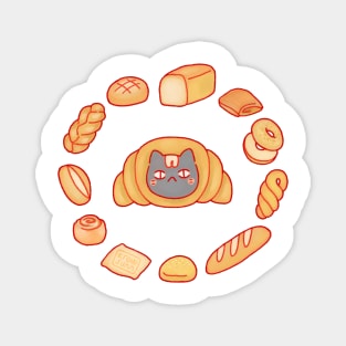 Circle of Bread Cat v1 Magnet