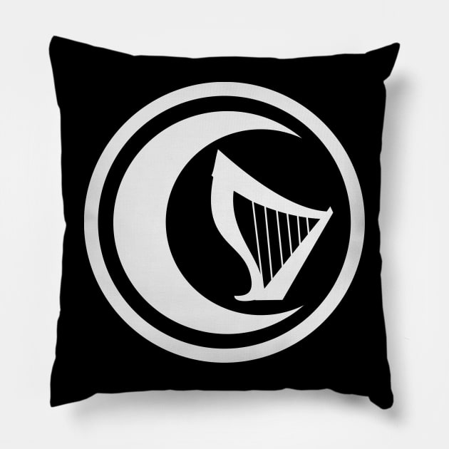 Those Who Harp (silver circle) Pillow by ProgBard