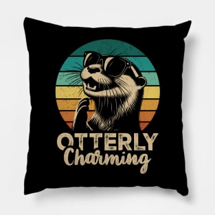 Otterly Charming - Funny Sarcastic Otter Lover Pun Pillow