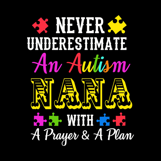 Never Underestimate An Autism NANA T Shirt Awareness by Danielsmfbb