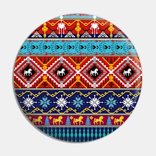 Cross stitch work ethnic pattern Pixel Pin