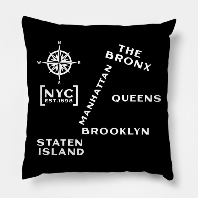 Minimalist NYC (White) Pillow by PopCultureShirts