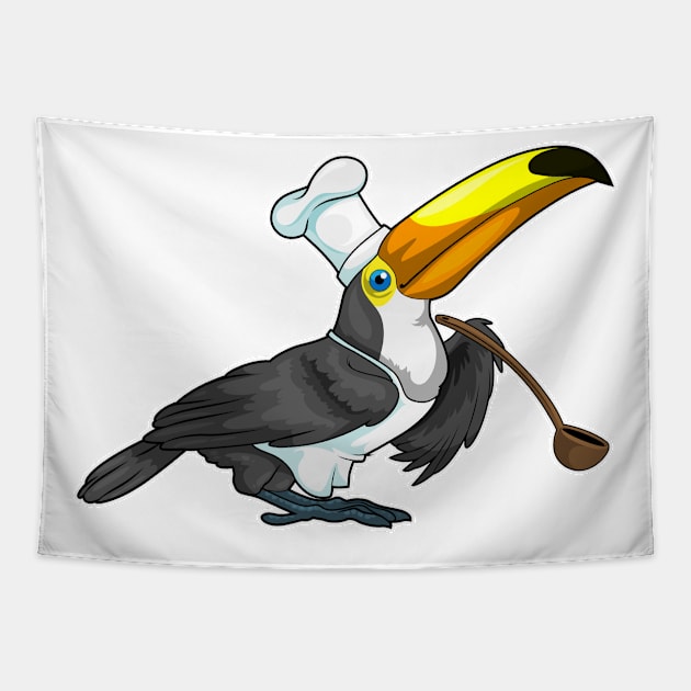 Toucan Chef Cooking spoon Tapestry by Markus Schnabel