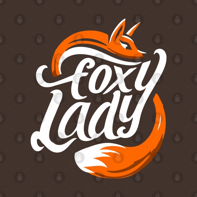 Funny Foxy Lady Cute Fox Design Text by ChattanoogaTshirt