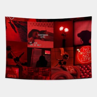 RED PHOTO COLLAGE Tapestry