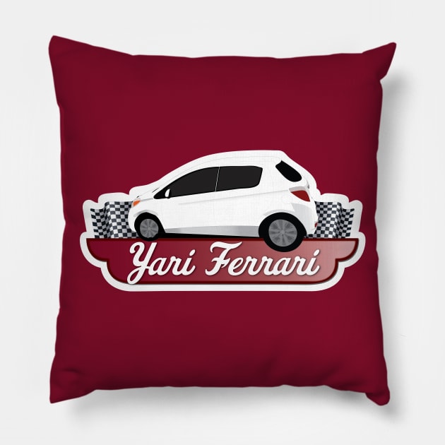 Yari Ferrari Toyota Yaris Pillow by sentinelsupplyco