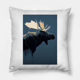 Swedish Minimalism Moose Abstract Artwork Pillow