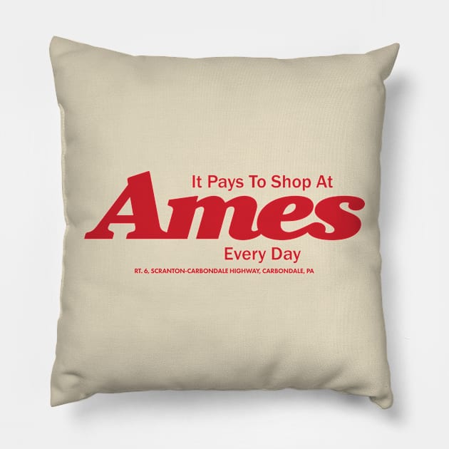 Ames, Carbondale, PA Pillow by Tee Arcade