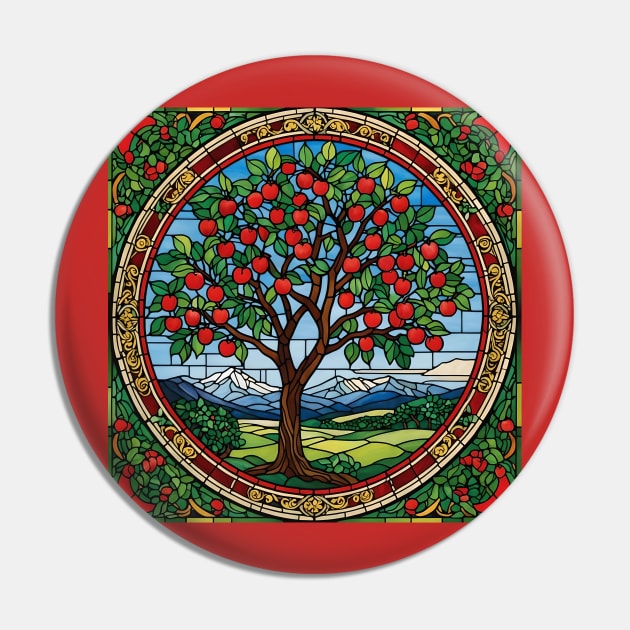 Stained Glass Apple Tree Pin by Chance Two Designs